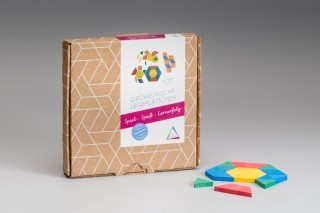Wissner® aktiv lernen - Geometrische Legeplättchen Pattern Blocks (40 Teile) RE-Wood®