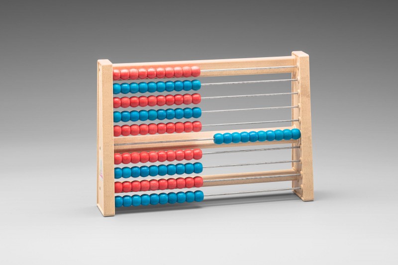 Abacus. with 100 balls. red / blue