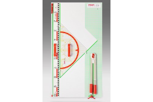 Wissner® aktiv lernen - Wandtafelgerätesatz PROFI-linie I magnetisch (60 cm Geowinkel) RE-Plastic®