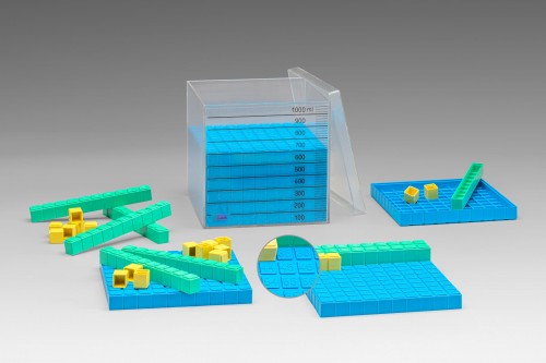 Wissner® aktiv lernen - Kubikdezimeterwürfel in 3 Farben RE-Plastic®