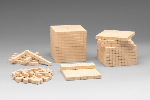 Wissner® active learning - Dienes Base Ten Set in natural colours (121 pcs) RE-Wood®