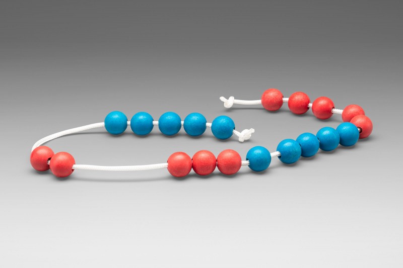 Wissner® active learning - Jumbo Arithmetic Bead String red/blue with 20 balls RE-Wood®