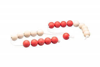 Jumbo Arithmetic Bead String red/white with 20 balls RE-Wood®