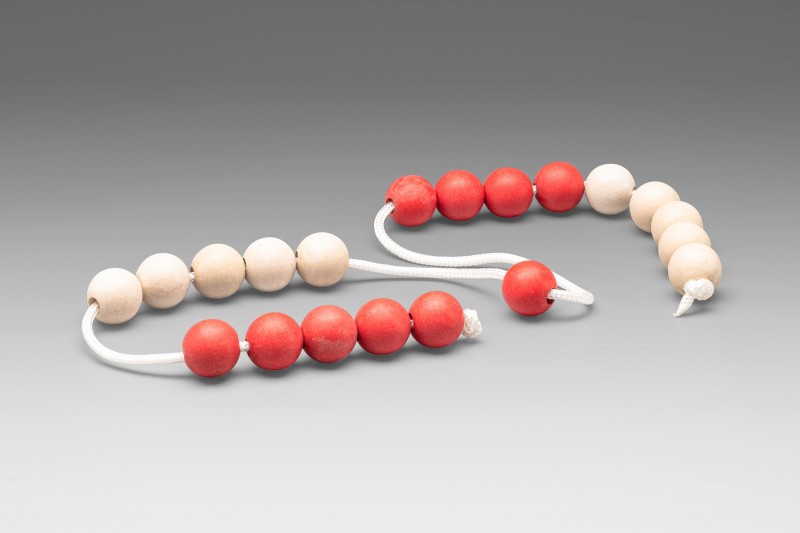 Jumbo Arithmetic Bead String. red/white with 20 balls
