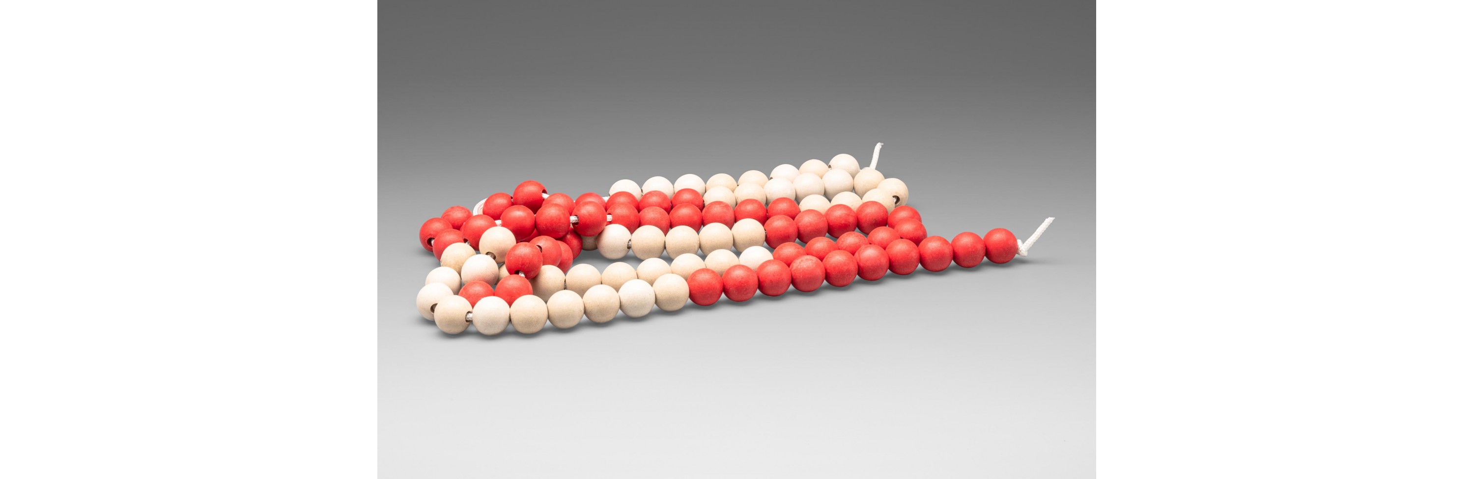 Wissner® active learning - Jumbo Arithmetic Bead String red/white with 100 balls RE-Wood®