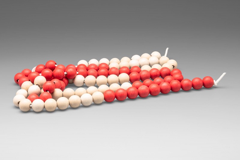 Jumbo Arithmetic Bead String. red/white with 100 balls