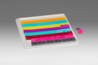 Wissner® aktiv lernen - Bruchrechensatz linear in 9 Farben (51 Teile) RE-Plastic®