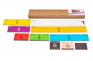 Fraction Set linear in 9 colours for chalkboard magnetic (51 pcs) MAG-Pap°