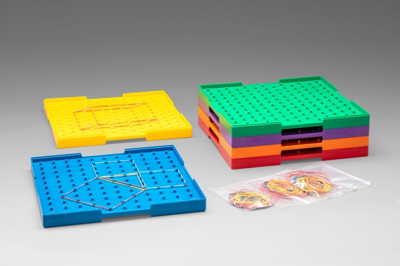 Wissner® aktiv lernen - Geometriebretter groß doppelseitig in 6 Farben (6 Stück) RE-Plastic®