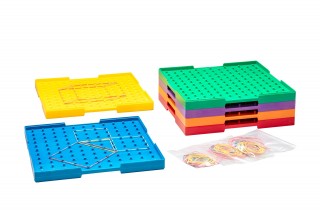 Geoboards. big double sided in 6 colours (6 pcs)