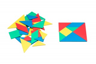 Wissner® aktiv lernen - Tangramsatz in 4 Farben (28 Teile) RE-Plastic®
