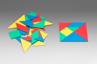 Wissner® active learning - Tangram set in 4 colours (28 pcs) RE-Plastic®