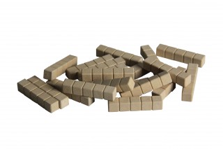 Dienes Base Ten Rods of 5. in natural colours (20 pcs)