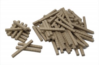 Dienes Base Ten Rods in natural colours (100 pcs) RE-Wood®