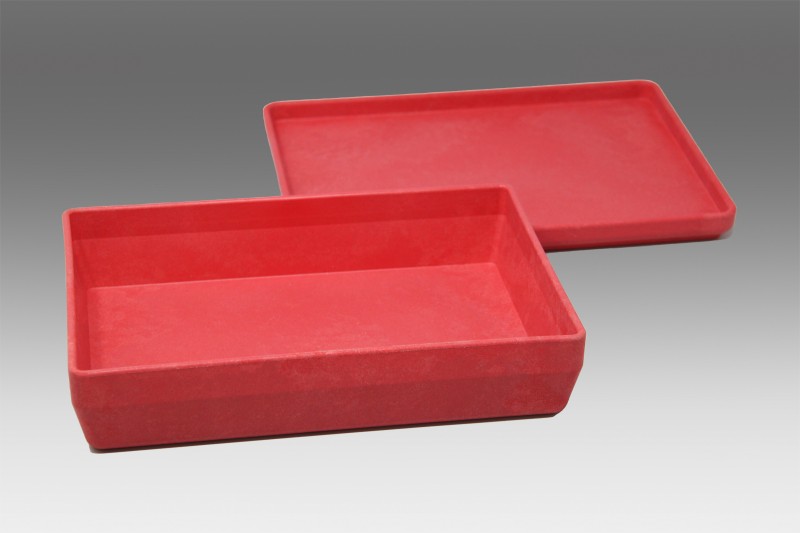 RE-Wood® Box with lid. red