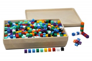Wissner® active learning - Interlocking Weight Cubes in 10 colours (1000 pcs) RE-Plastic® RE-Wood®