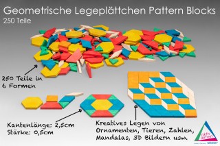 Geometrische Legeplättchen. Pattern Blocks. (250 Teile)