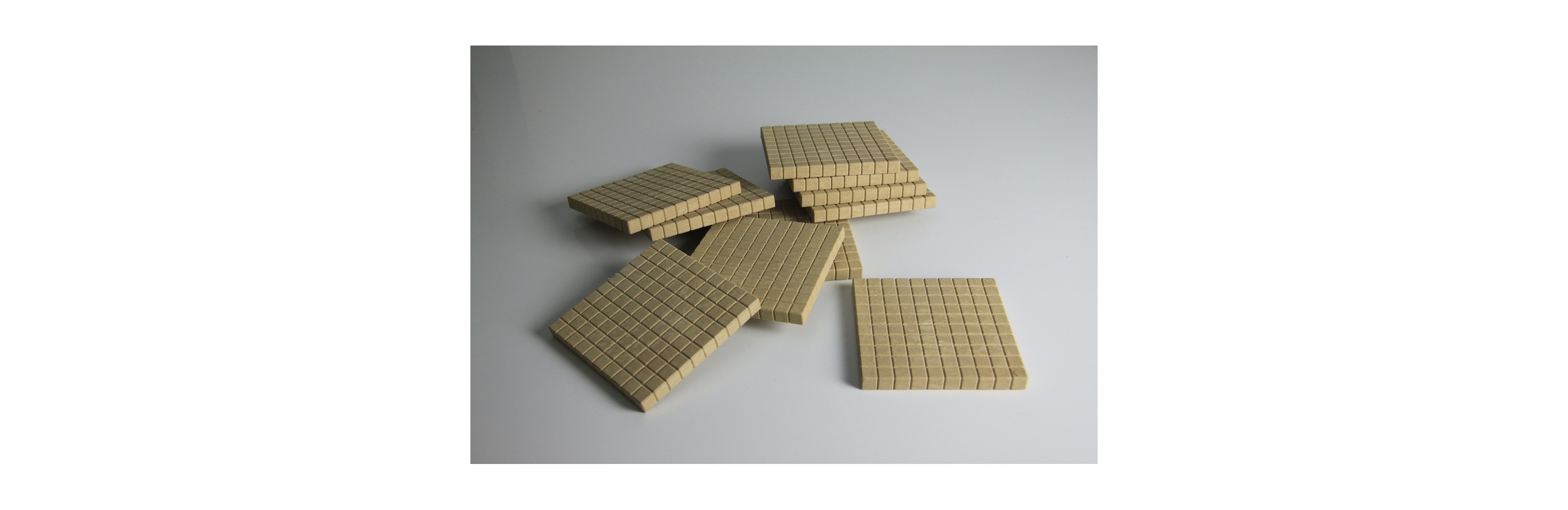 Wissner® active learning - Dienes Base Ten Hundred flats in natural colours (10 pcs) RE-Wood®