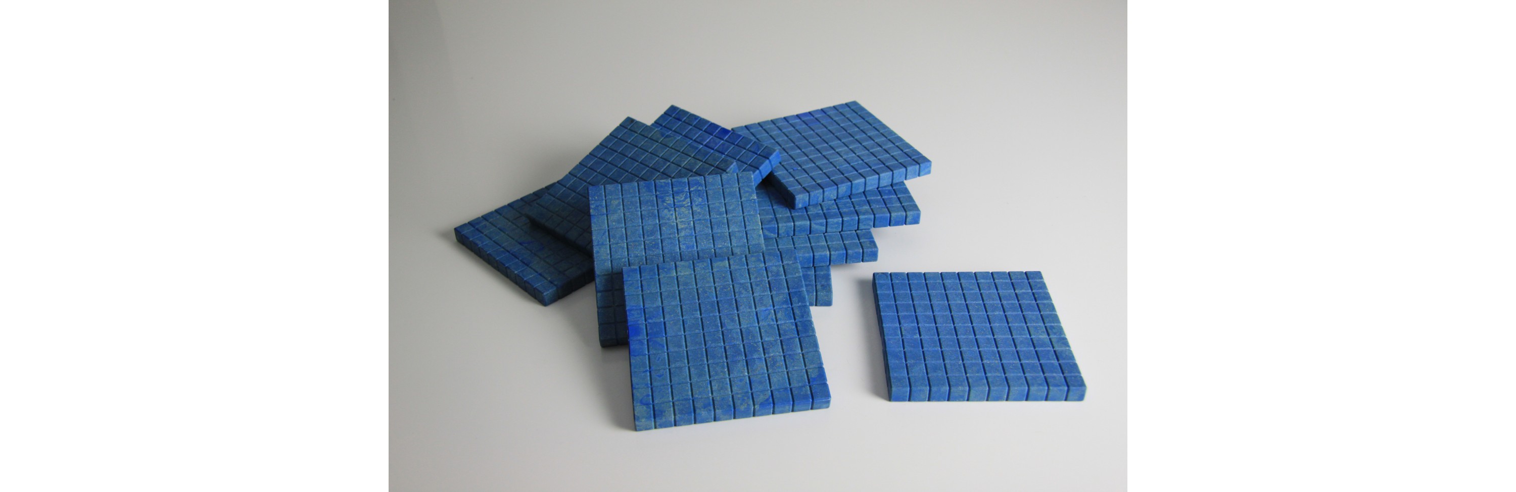 Wissner® active learning - Dienes Base Ten Hundred flats blue (10 pcs) RE-Wood®