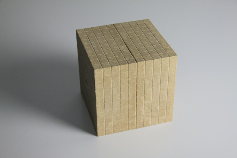 Wissner® active learning - Dienes Base Ten Thousand Cube in natural colours (1 pcs) RE-Wood®