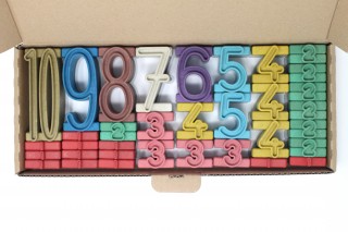 Tower Numbers. in Montessori colours. (34 pcs)