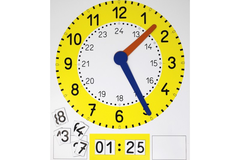 Clock for chalkboard. magnetic