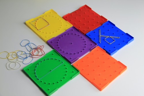 Geometriebretter klein doppelseitig in 6 Farben (6 Stück) RE-Plastic®