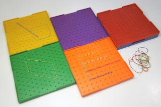 Geometriebretter groß doppelseitig in 6 Farben (6 Stück) RE-Plastic®