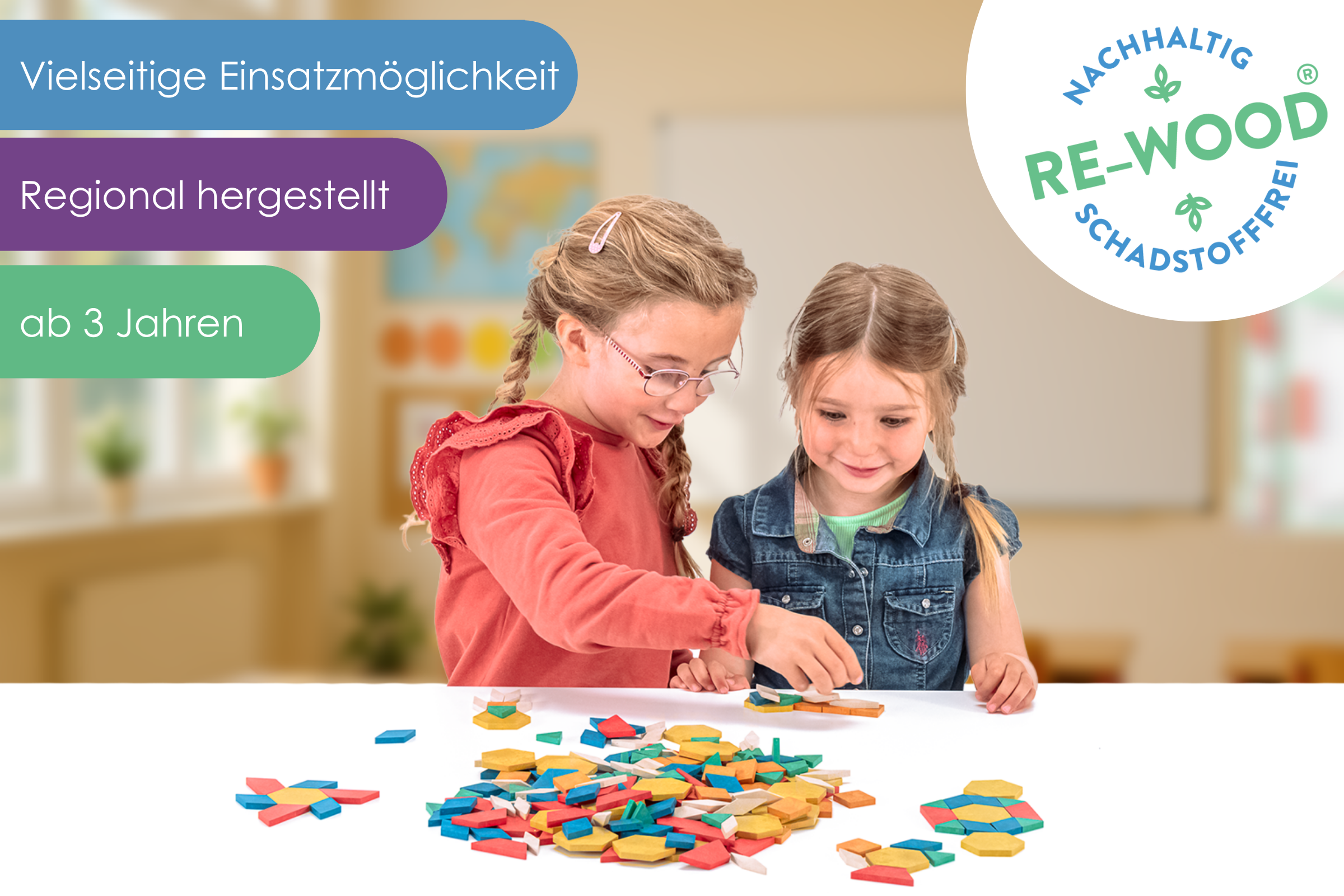 Geometrische Legeplättchen Pattern Blocks (250 Teile)