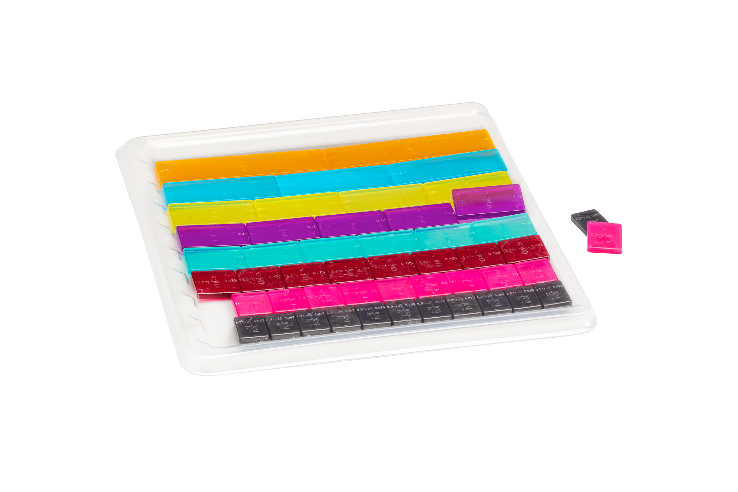 120450.902 Bruchrechensatz linear in 9 Farben (51 Teile)