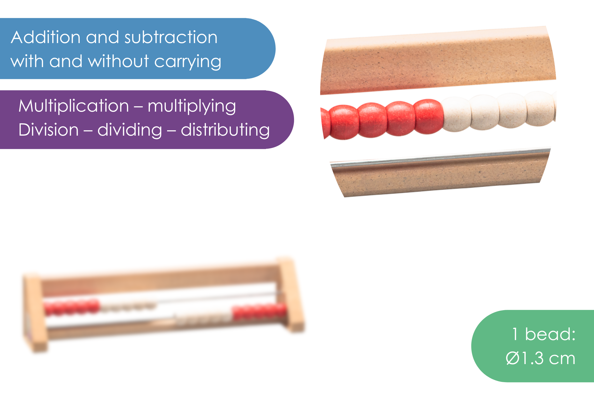 Abacus with 20 balls red/white