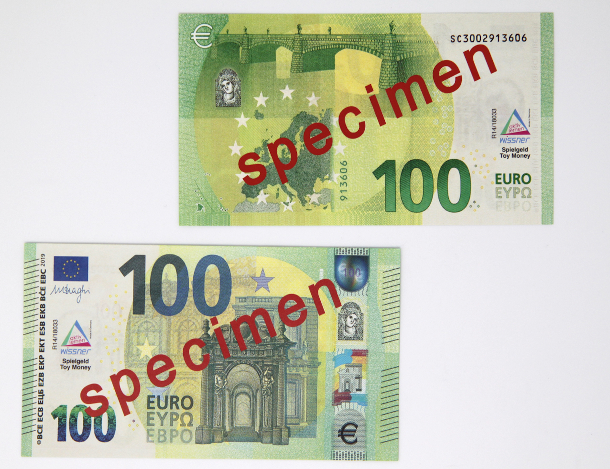 100 Euro-Schein (100 Stück) Spielgeld Kaufmannsladen Rechengeld Scheine recyclebar