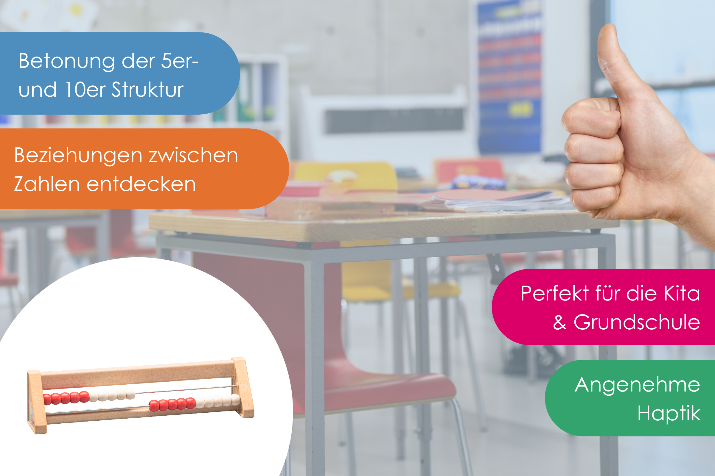 Rechenrahmen 20er Zahlenraum rot/weiß