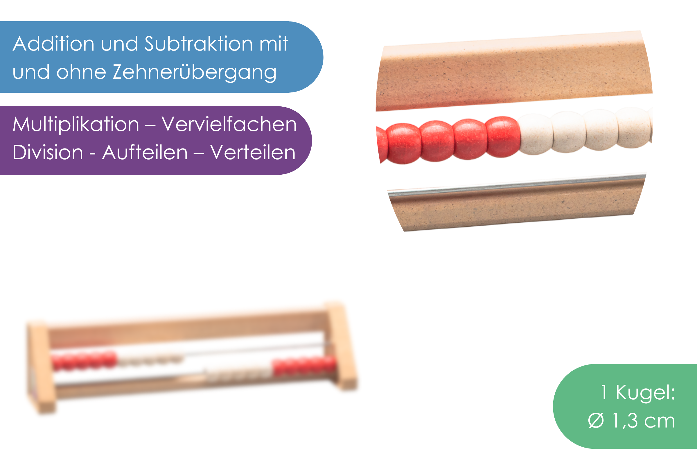 Rechenrahmen 20er Zahlenraum rot/weiß