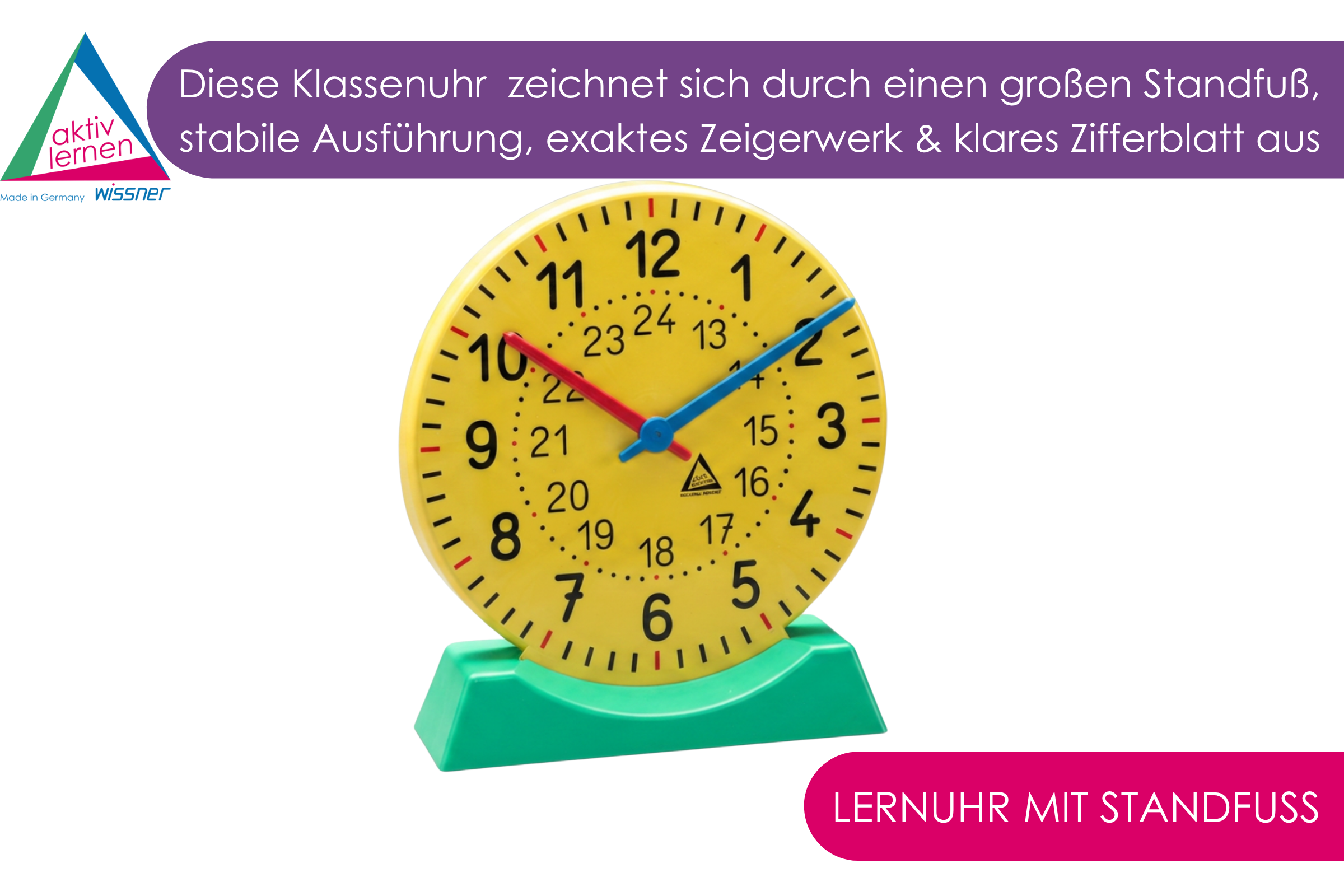 Lernuhr Für Kinder – Gelbe 24-Stunden-Uhr Zum Zeitlernen, Ab 4 Jahren Lernuhr Für Kinder – Gelbe 24-Stunden-Uhr Zum Zeitlernen, Ab 4 Jahren