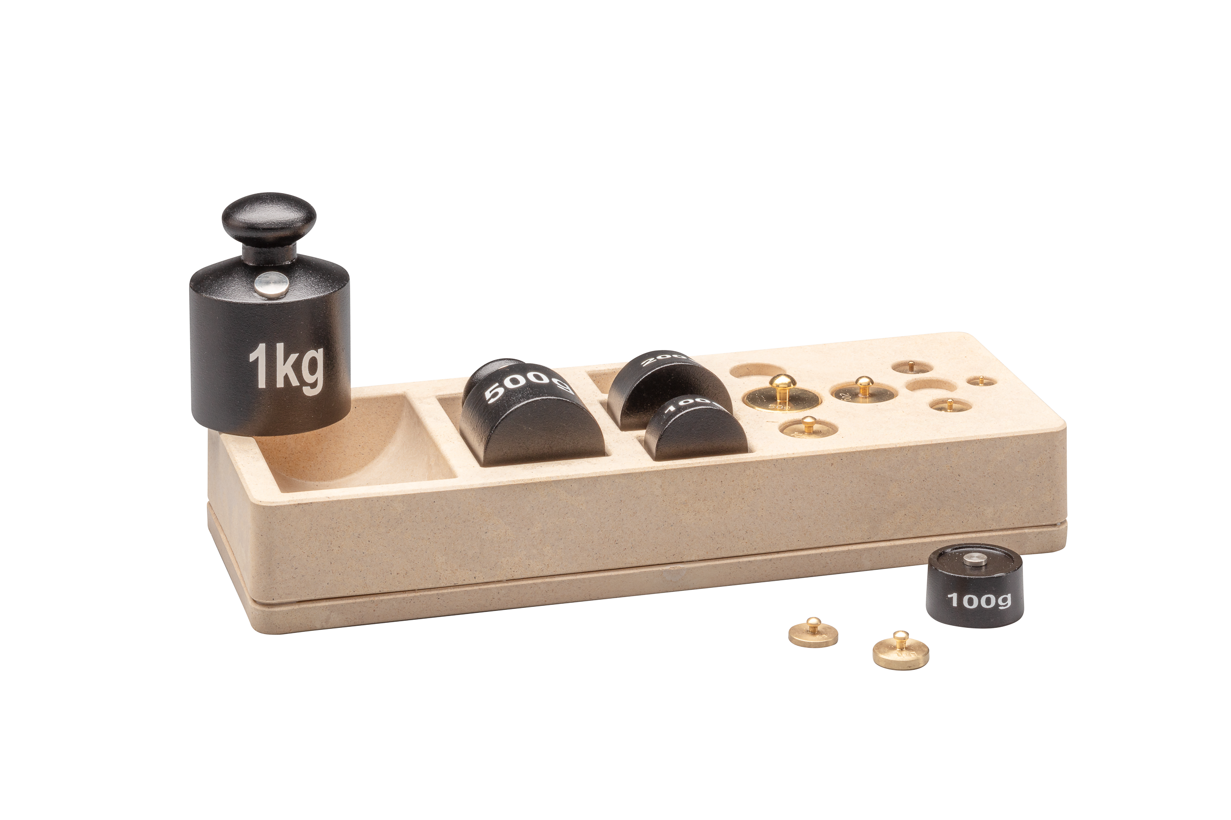072427.000 Gewichtssatz 1kg 12 Gewichte im RE-Wood®-Block