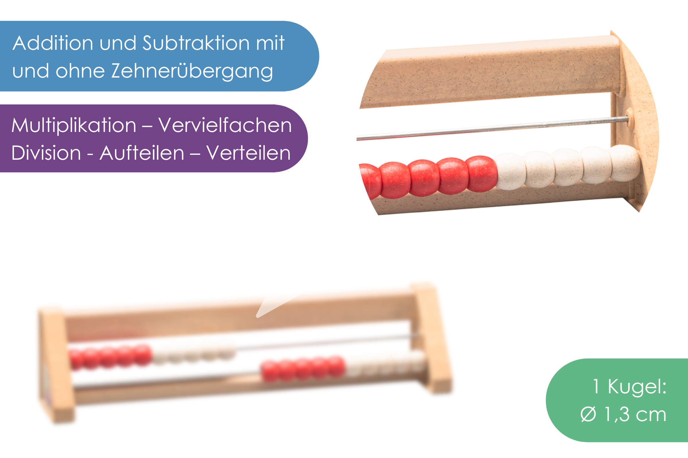 Rechenrahmen 20er Zahlenraum rot/weiß