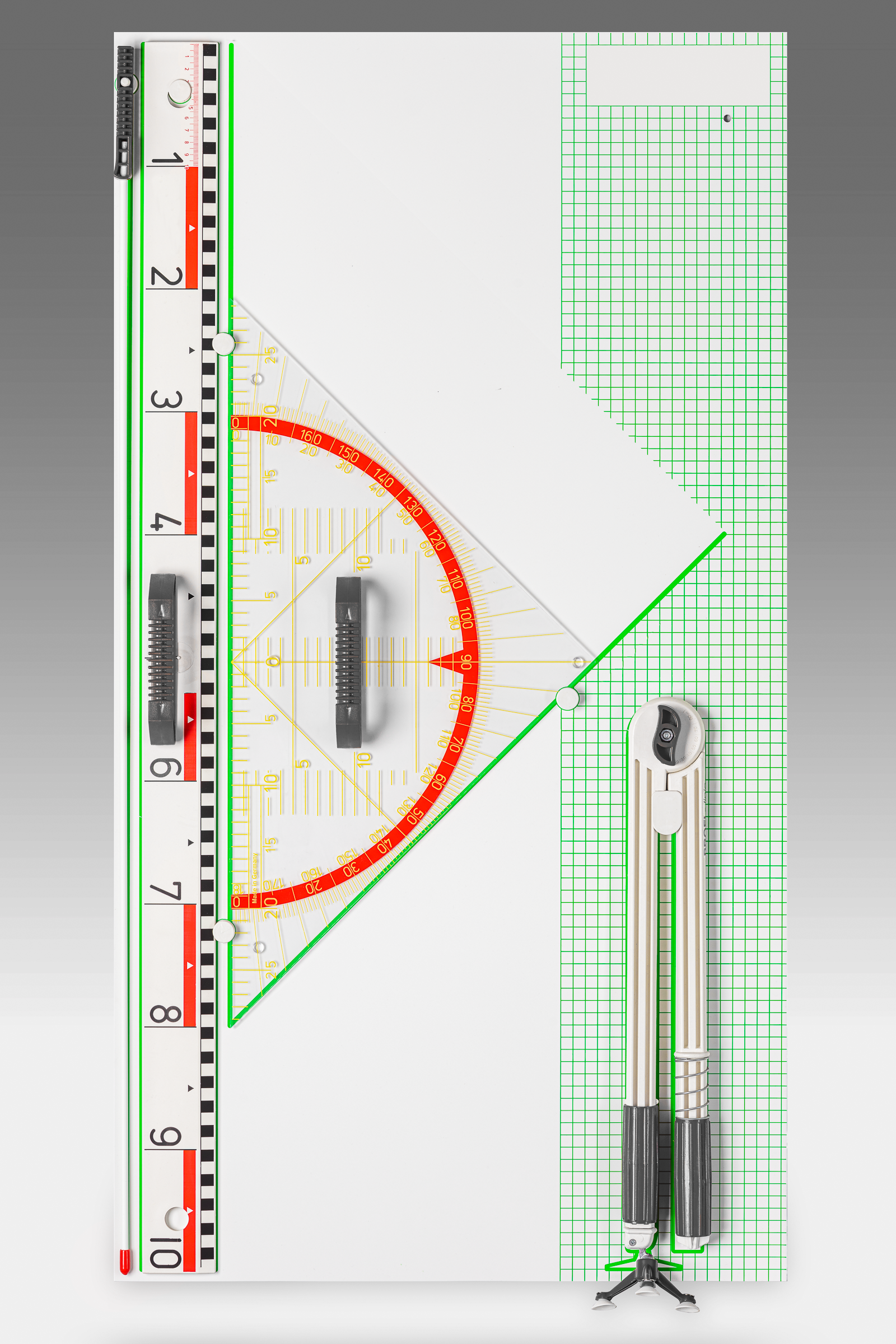 Wandtafelgerätesatz I (mit 60 cm Geowinkel)