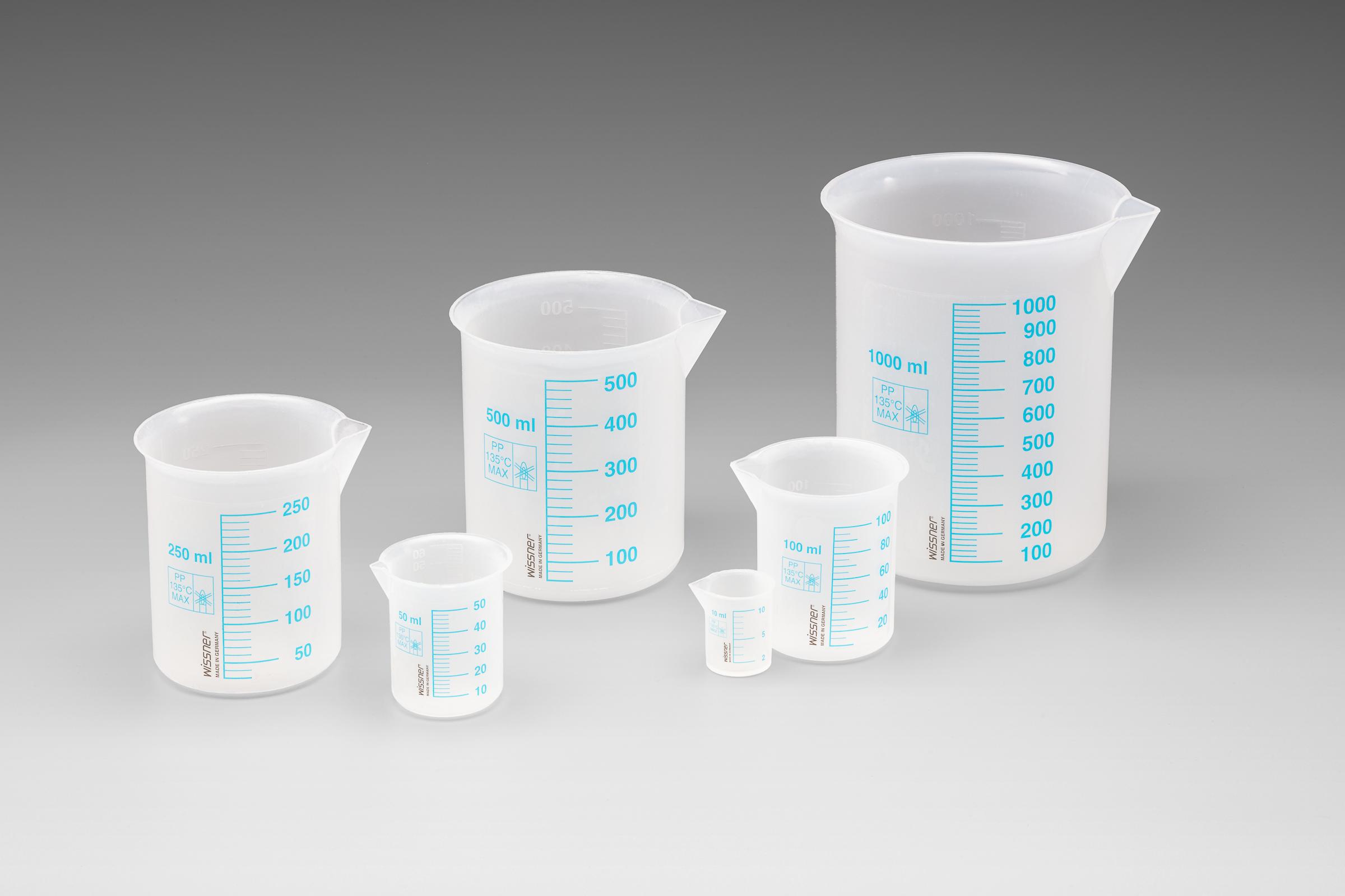 Beaker Set with blue scale (6 pcs)