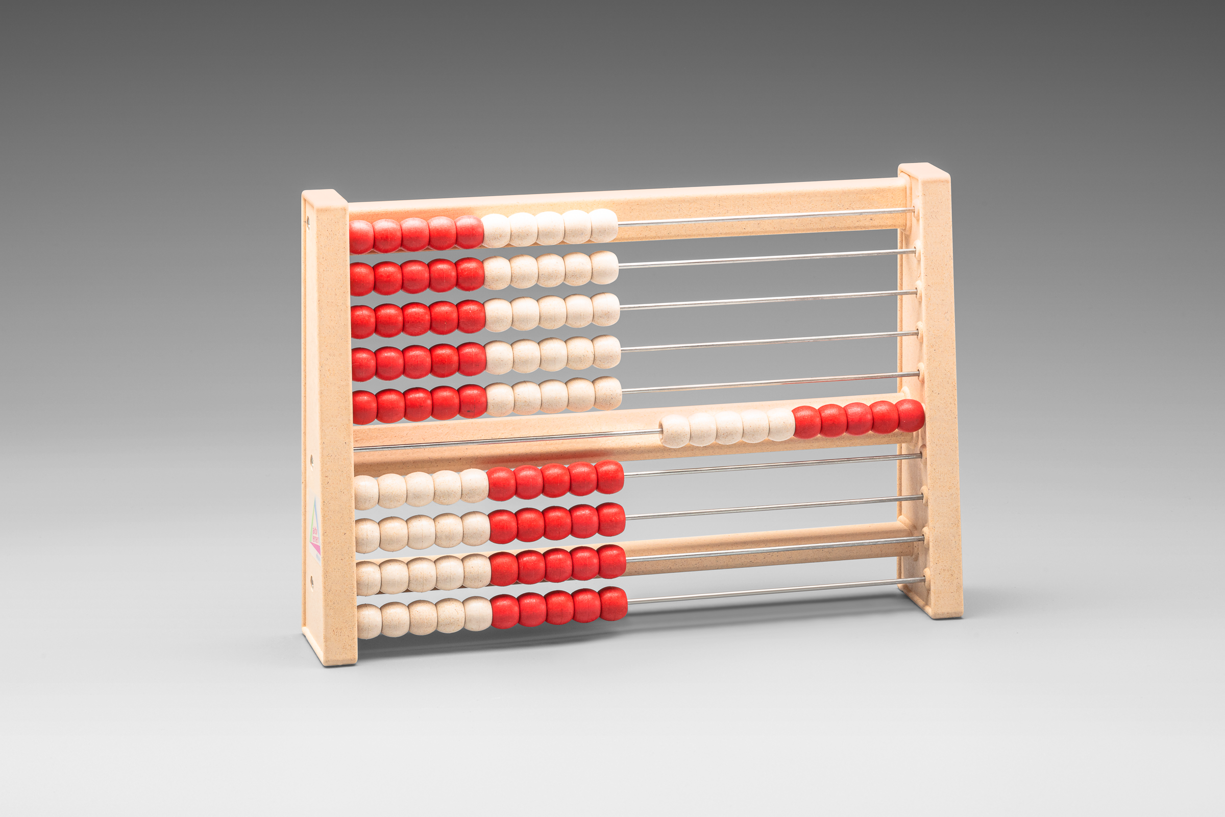 Abacus with 100 balls red/white