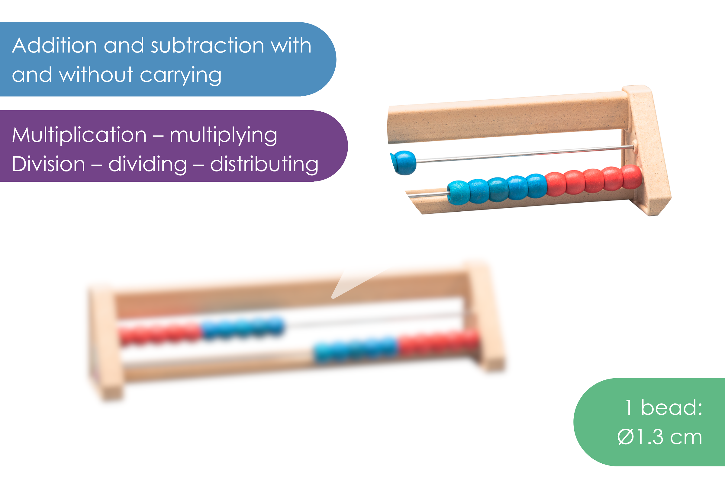 Abacus with 20 balls red/blue