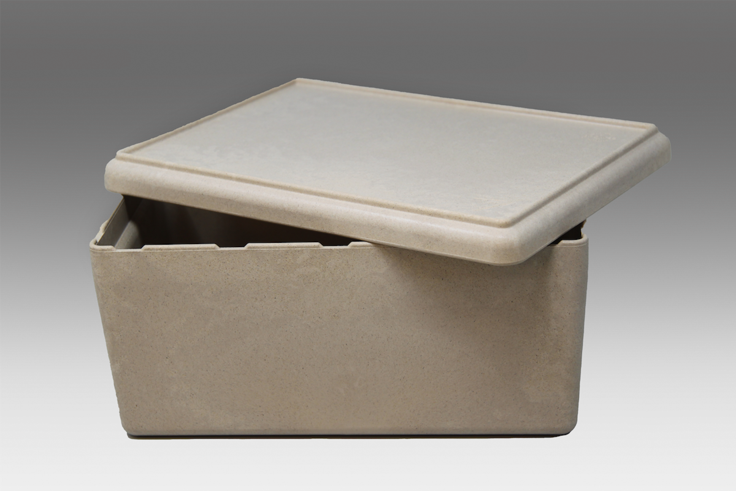 RE-Wood® Box groß mit Deckel naturfarben