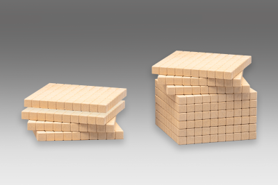 Dienes Base Ten Set in natural colours (121 pcs)